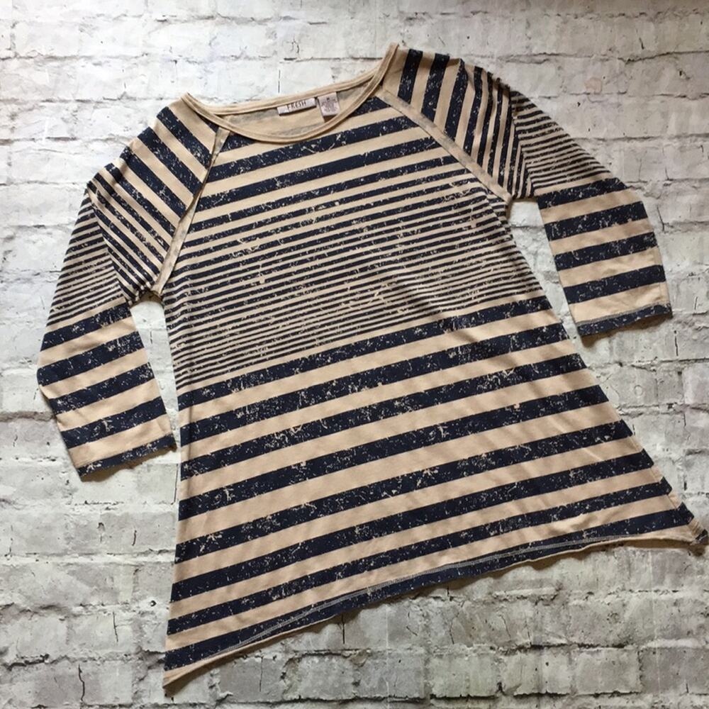 Fresh Striped 3/4 Sleeve Top